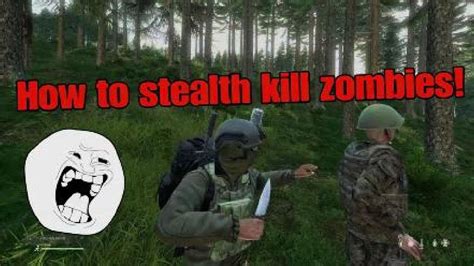 To kill a Zed, take out your (preferably bladed) melee weapon, raise your fists (Spacebar) and enter into the first-person view (Enter). . How to stealth kill in dayz